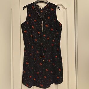 Stella Tweed Black Dress with Strawberry Accents